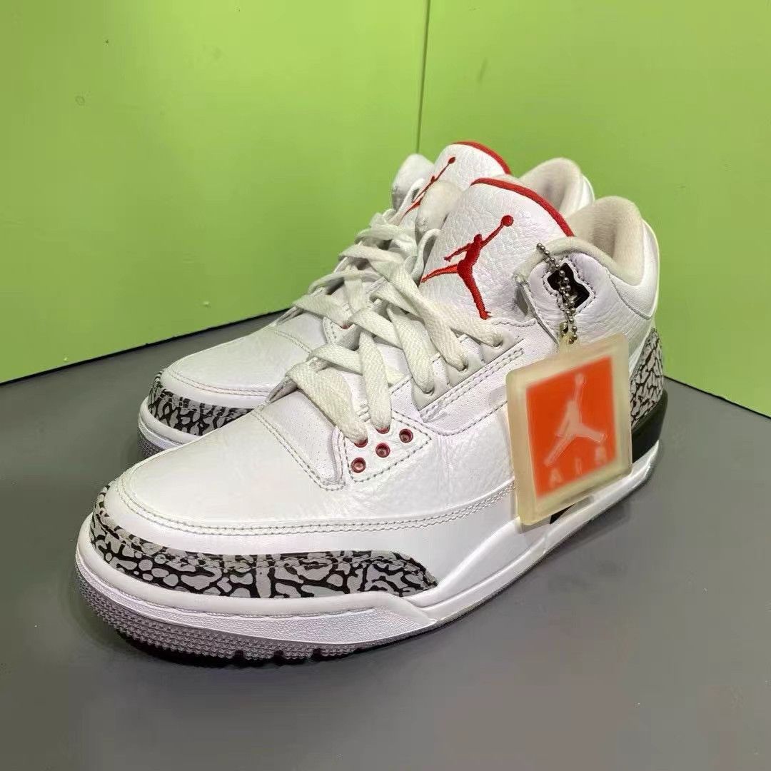 Jordan Brand Air Jordan 3 White Cement Basketball Shoes K15 Size US 9 / EU 42 - 1 Thumbnail