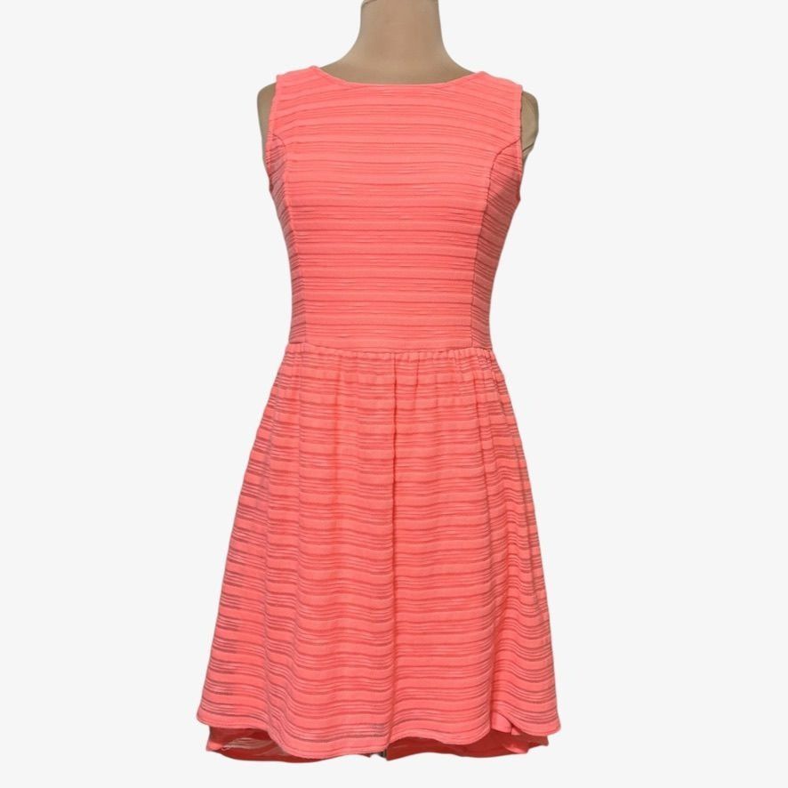 Lilly Pulitzer Lilly Pulitzer Coral Fit & Flare Mini Dress S Textured Strip Size S / US 4 / IT 40 - 7 Thumbnail