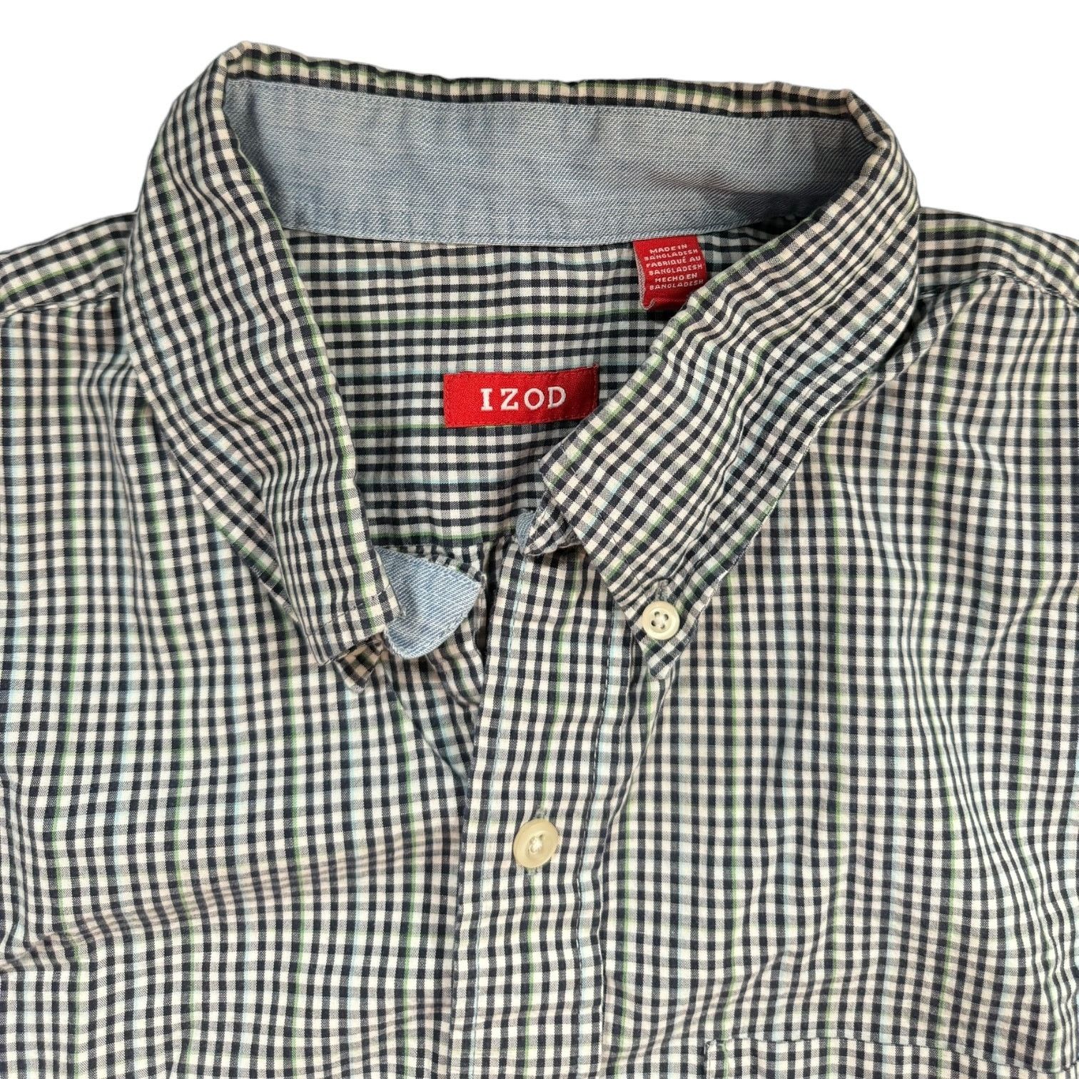 Izod IZOD Black and White Checked Casual Button Down Shirt Large Size US L / EU 52-54 / 3 - 2 Thumbnail