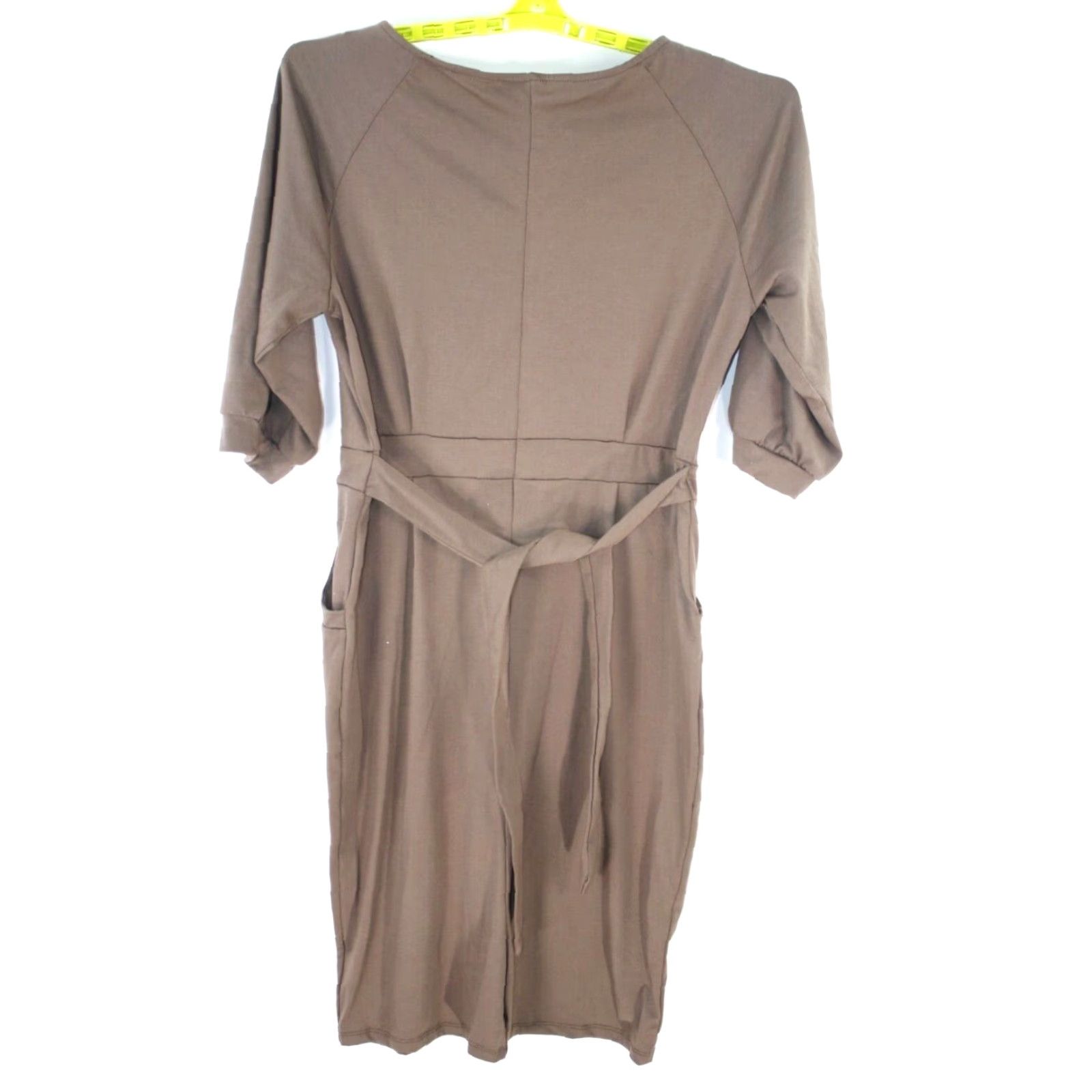 Vintage Vestidos Midi Wiggle Dress Women's Size XL Brown Chambray Pockets Casual Size L / US 10 / IT 46 - 2 Thumbnail