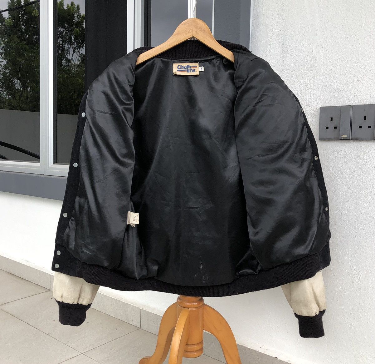 Chalk Line Vintage 80s Chalk Line Wool Leather Varsity Jacket Size US M / EU 48-50 / 2 - 22 Thumbnail