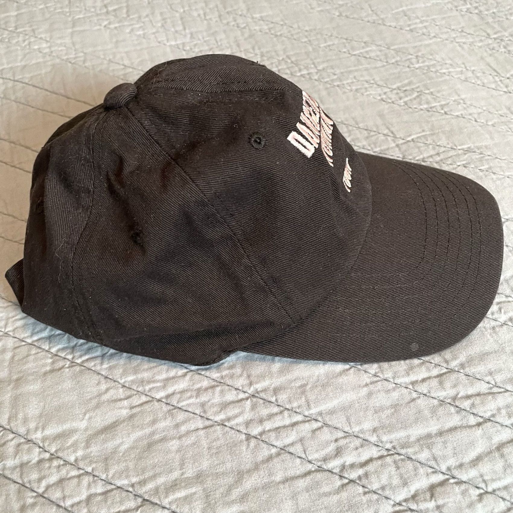 Vintage Ariana Grande Dangerous Woman Tour Hat Cap Black Embroidered Adjustable Nissi Women's Baseball Cap Fans Band Music Size ONE SIZE - 2 Thumbnail