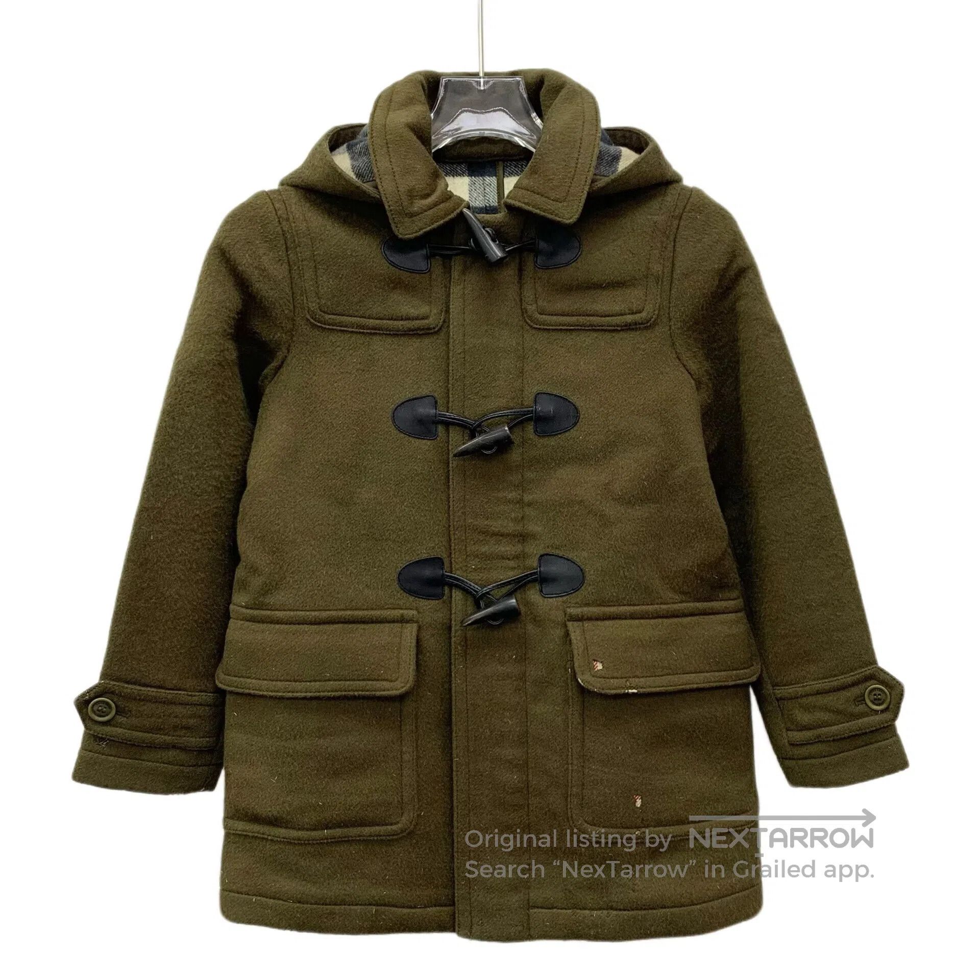 Burberry Burberry size 8y Dark green wool horn button hooded long-s Size US M / EU 48-50 / 2 - 1 Thumbnail