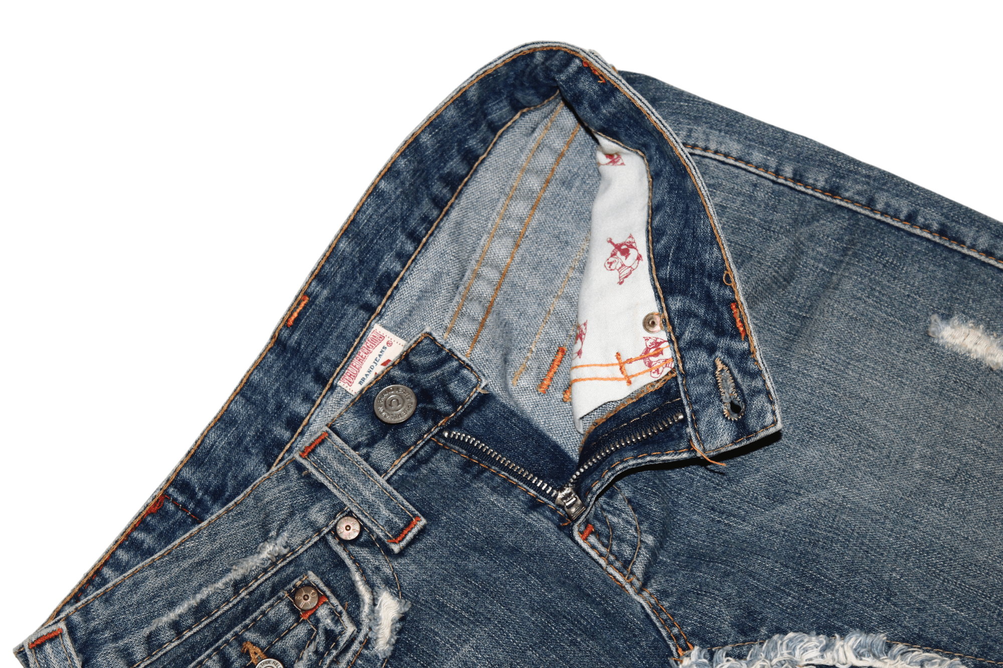 Japanese Brand VTG💥 True Religion Lola Stonewash Distressed Denim Skirt Size 30" / US 8 / IT 44 - 7 Thumbnail