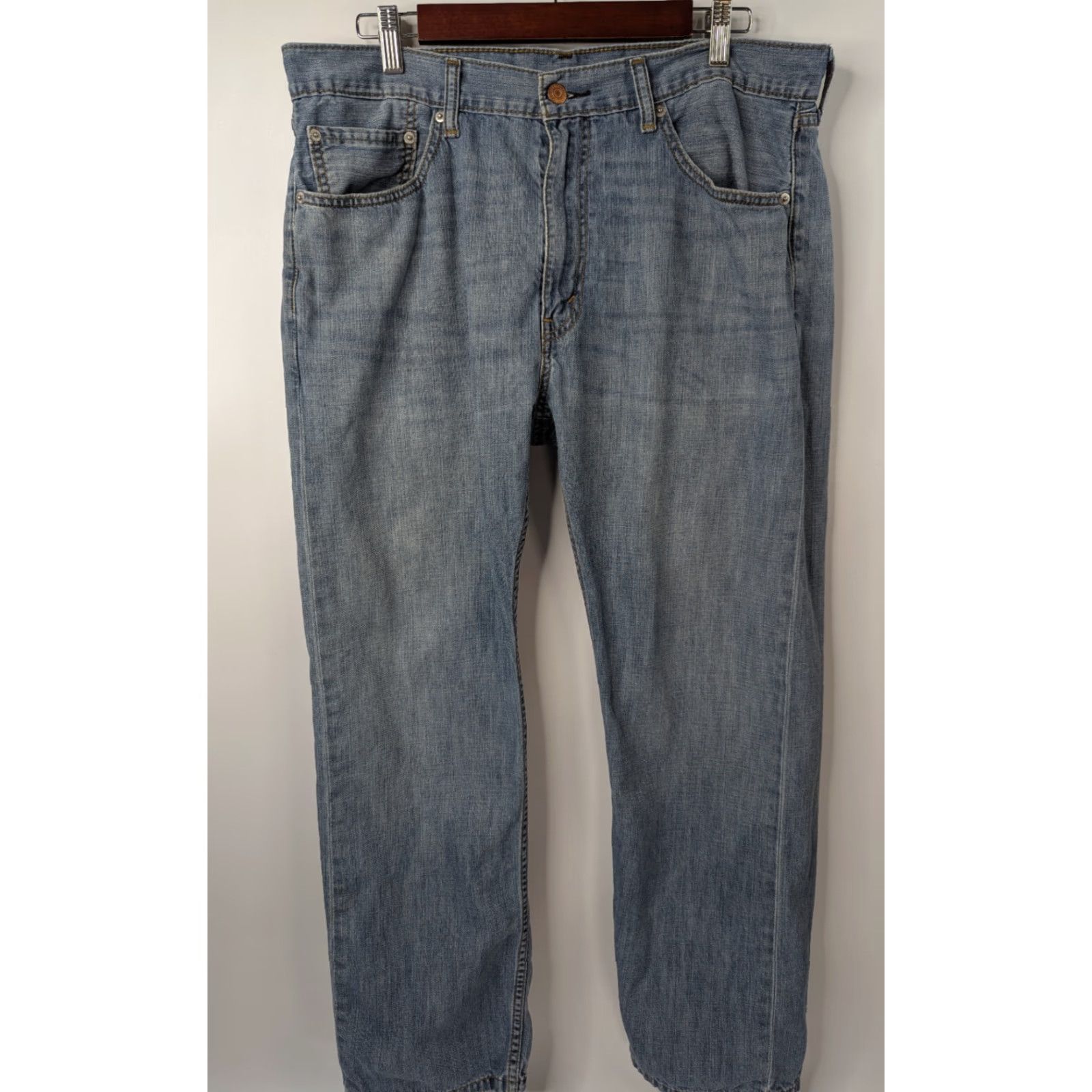 Levi's Levi's 505 Jeans Mens 36x29 Denim Medium Wash Regular Fit Distressed Jeans Pants 5-Pocket Levi's 500 Series Blue Mens 90s City Hipster Vintage: No Size US 36 / EU 52 - 3 Thumbnail