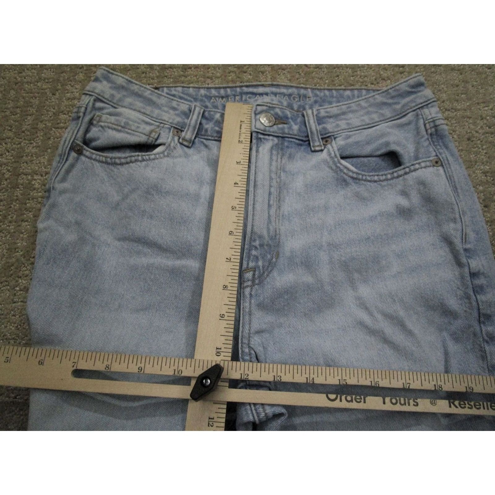 Vintage American Eagle Jeans Women 6 Light Blue High Rise 5-Pocket Denim Mom Style Tapered Pants Mens? Size 28" / US 6 / IT 42 - 6 Thumbnail