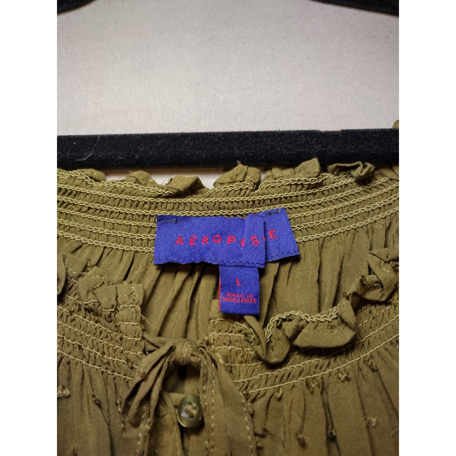 Aeropostale Aeropostale Women Blouse Cropped Off The Shoulder French Dot Size L / US 10 / IT 46 - 9 Thumbnail