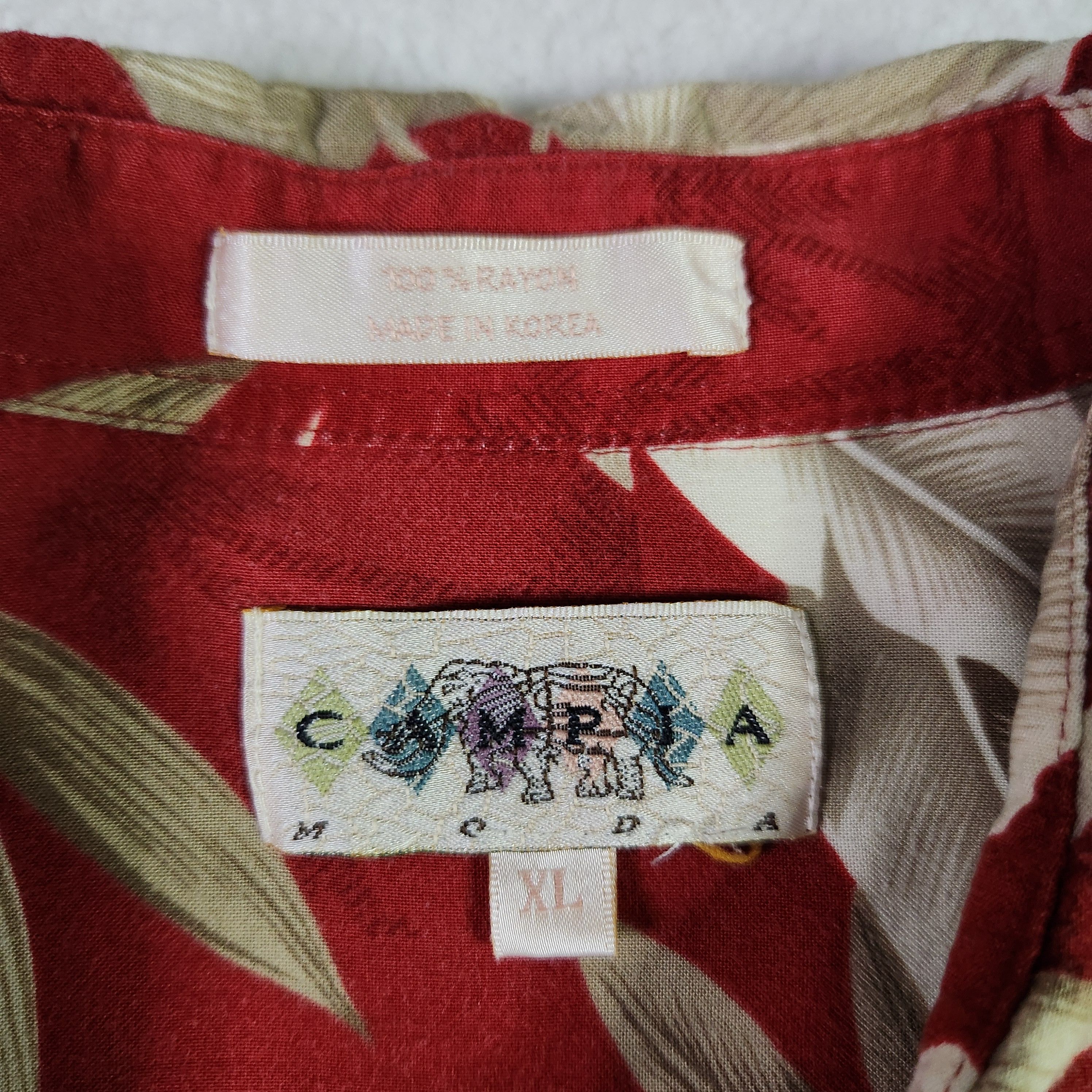 Campia Moda Campia Moda VINTAGE Hawaiian Shirt XL Red Floral Button Up Size US XL / EU 56 / 4 - 4 Thumbnail