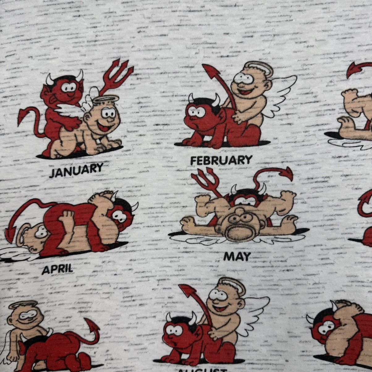 Vintage ANGEL DEVIL SEX POSITION Y2K T-SHIRT KAMA SUTRA TEMPTATION Size US L / EU 52-54 / 3 - 5 Thumbnail