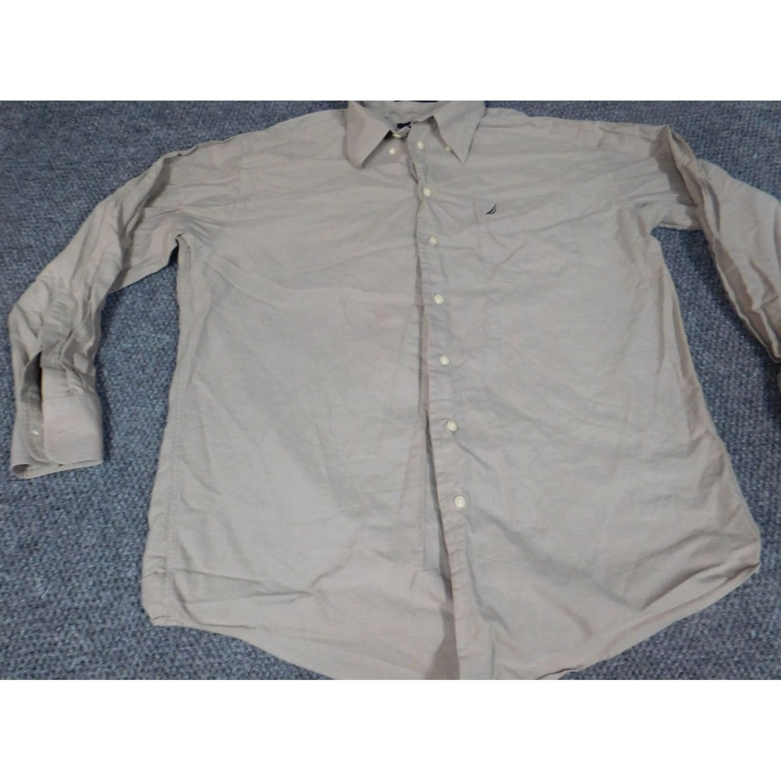 Nautica Nautica Shirt Mens 16 Beige Oxford button down Size US L / EU 52-54 / 3 - 3 Thumbnail