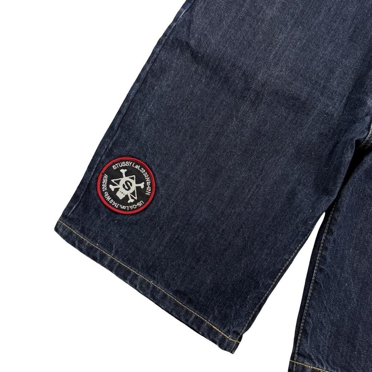 Stussy Vintage Stussy Embroidered Patch Denim Shorts Jorts Waist 35 Size US 35 - 3 Thumbnail