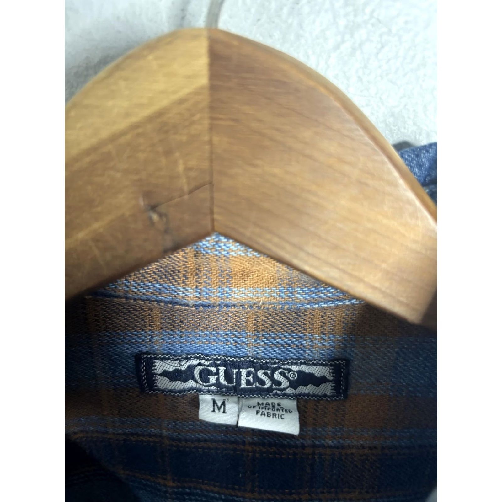 Guess VINTAGE Guess Shirt Mens Medium Blue Orange Plaid Flannel Button Collar VTG Size US M / EU 48-50 / 2 - 5 Thumbnail