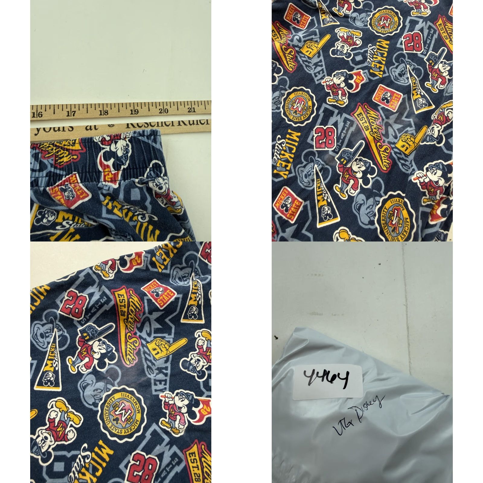 Disney VINTAGE Disney Parks Pajama Pants Mens 2XL Blue Mickey Mouse Lounge Flannel City State Graphic Print Size US 39 - 9 Thumbnail