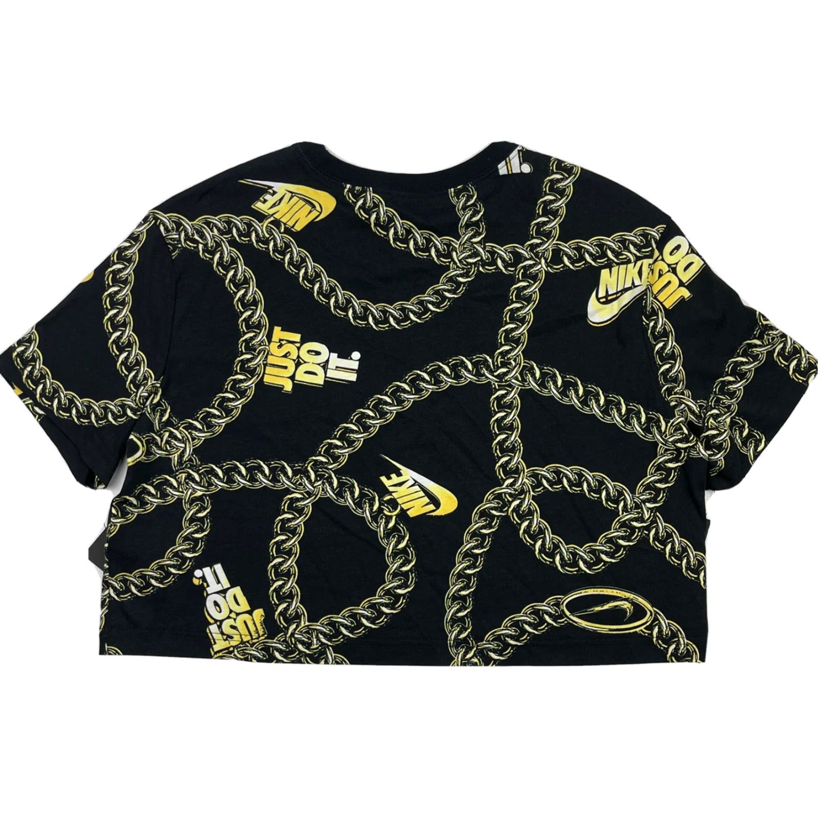 Nike Nike Shirt Women M Cropped Crew Neck Short Sleeve Gold Logo Athletic Tee Crop Top Gym Workout Size M / US 6-8 / IT 42-44 - 3 Thumbnail