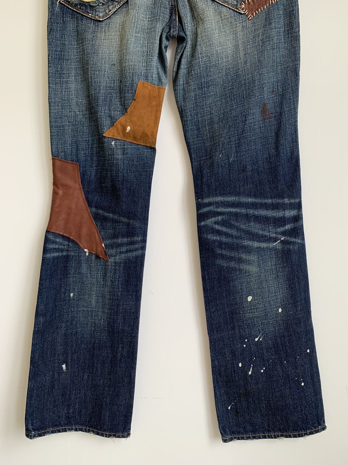 Japanese Brand Bonds & Peace Flared Bootcut Patchwork Distressed Size US 31 - 13 Thumbnail