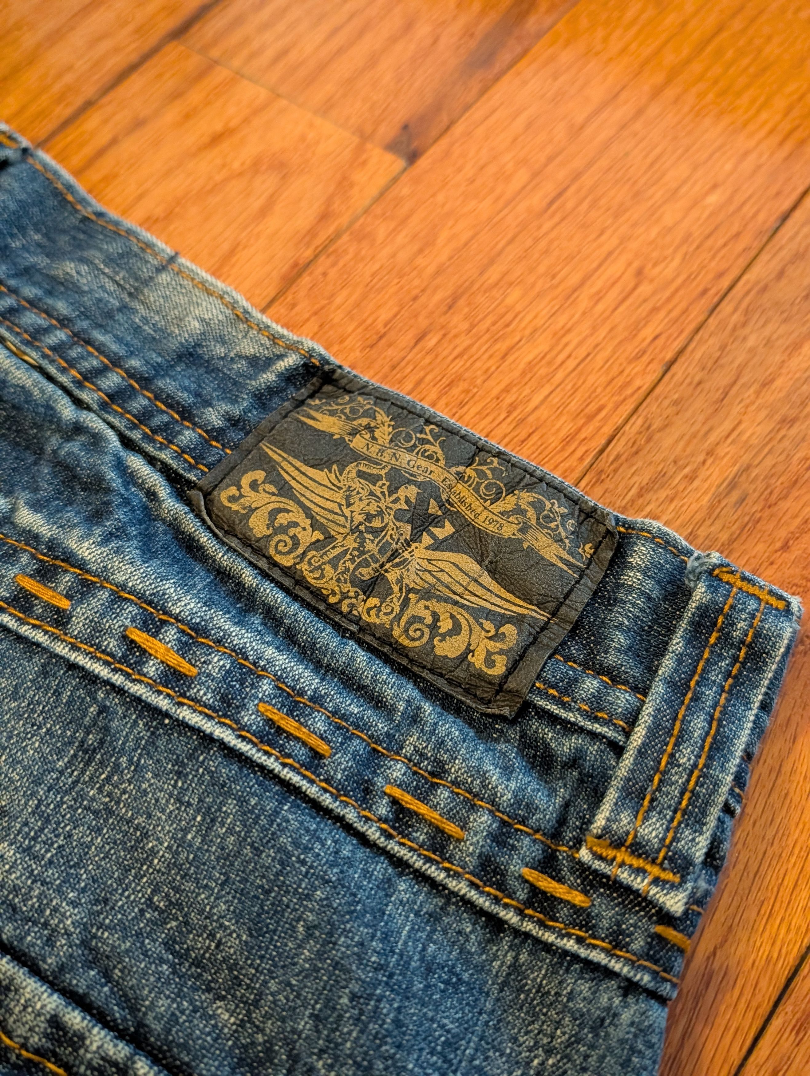 Southpole Konvict Muzik Baggy Jeans Y2K Akon Embroidered Denim 36x34 Size US 36 / EU 52 - 2 Thumbnail