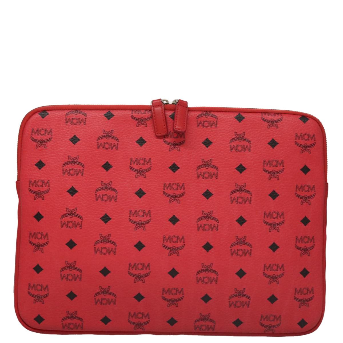 MCM Visetos Red Canvas Clutch Bag (Pre-Owned) Size ONE SIZE - 1 Thumbnail
