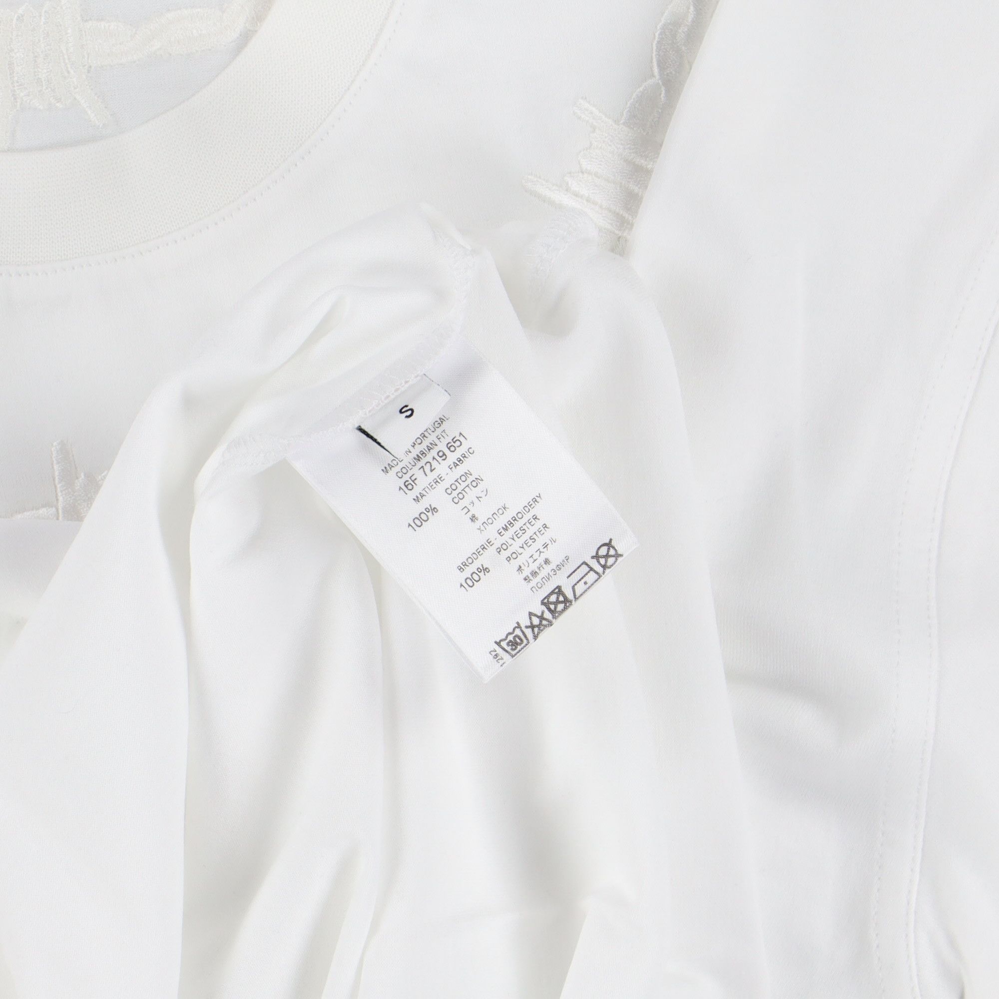 Givenchy White Embroidered Barbed Wire Oversized T-Shirt Size US S / EU 44-46 / 1 - 6 Thumbnail