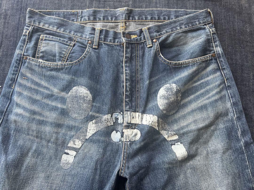 Bape A BATHING APE Baby Milo Denim Pants Blue XL Size US 39 - 2 Thumbnail
