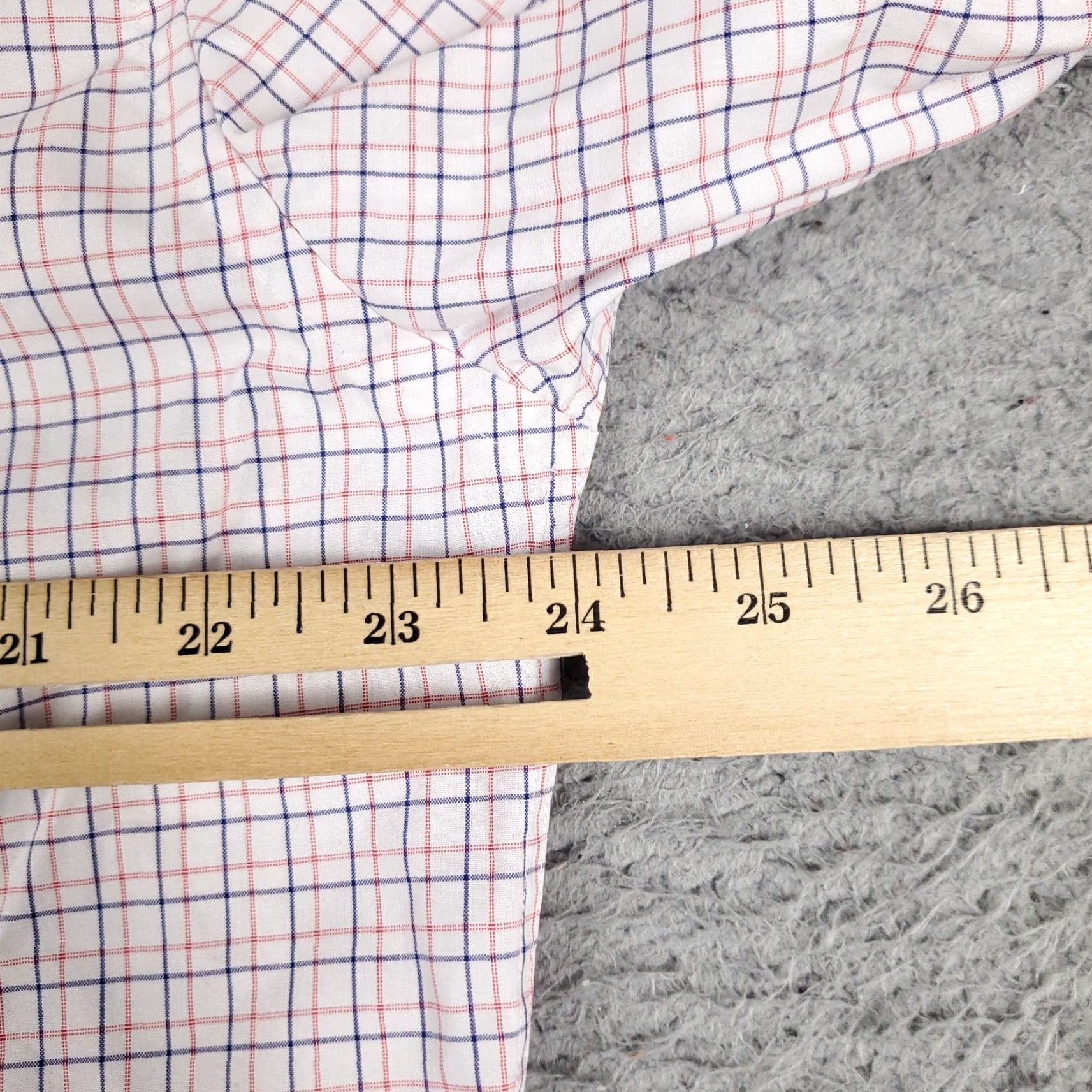 Tommy Hilfiger Tommy Hilfiger Shirt Mens 17 Red White Blue Check Dress Button Up Long Sleeve Shirt Mens 17 Red Check Dress Shirt Size 46R - 6 Thumbnail