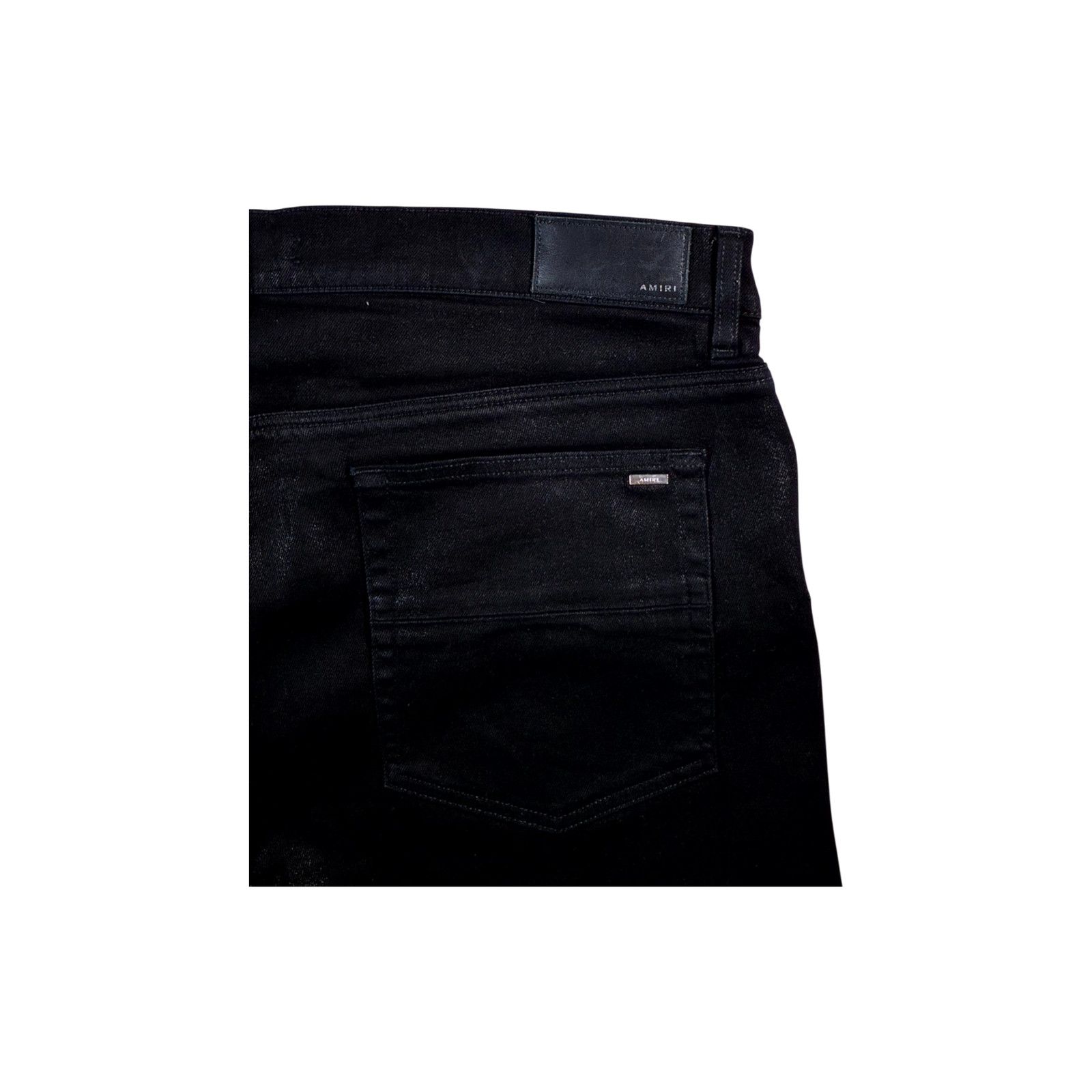 Amiri Amiri Wax Staggered Side Logo Black Jeans Size US 38 / EU 54 - 3 Thumbnail