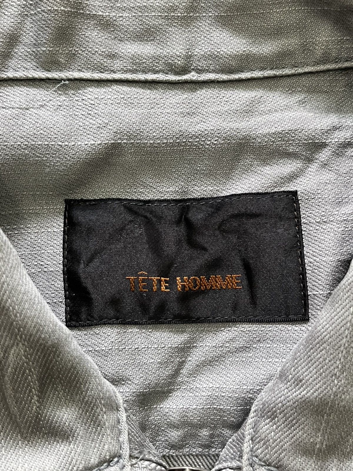 Issey Miyake × Tete Homme vintage tete homme herringbone twill wrinkled denim jacket Size US M / EU 48-50 / 2 - 5 Thumbnail