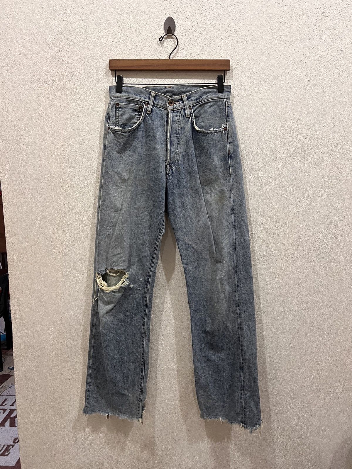 Vintage Vintage Edwin Distressed Selvedge Denim Pant Size US 28 / EU 44 - 2 Thumbnail