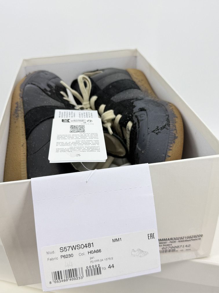 Maison Margiela GAT Low Black Pewter Paint Size US 11 / EU 44 - 9 Thumbnail