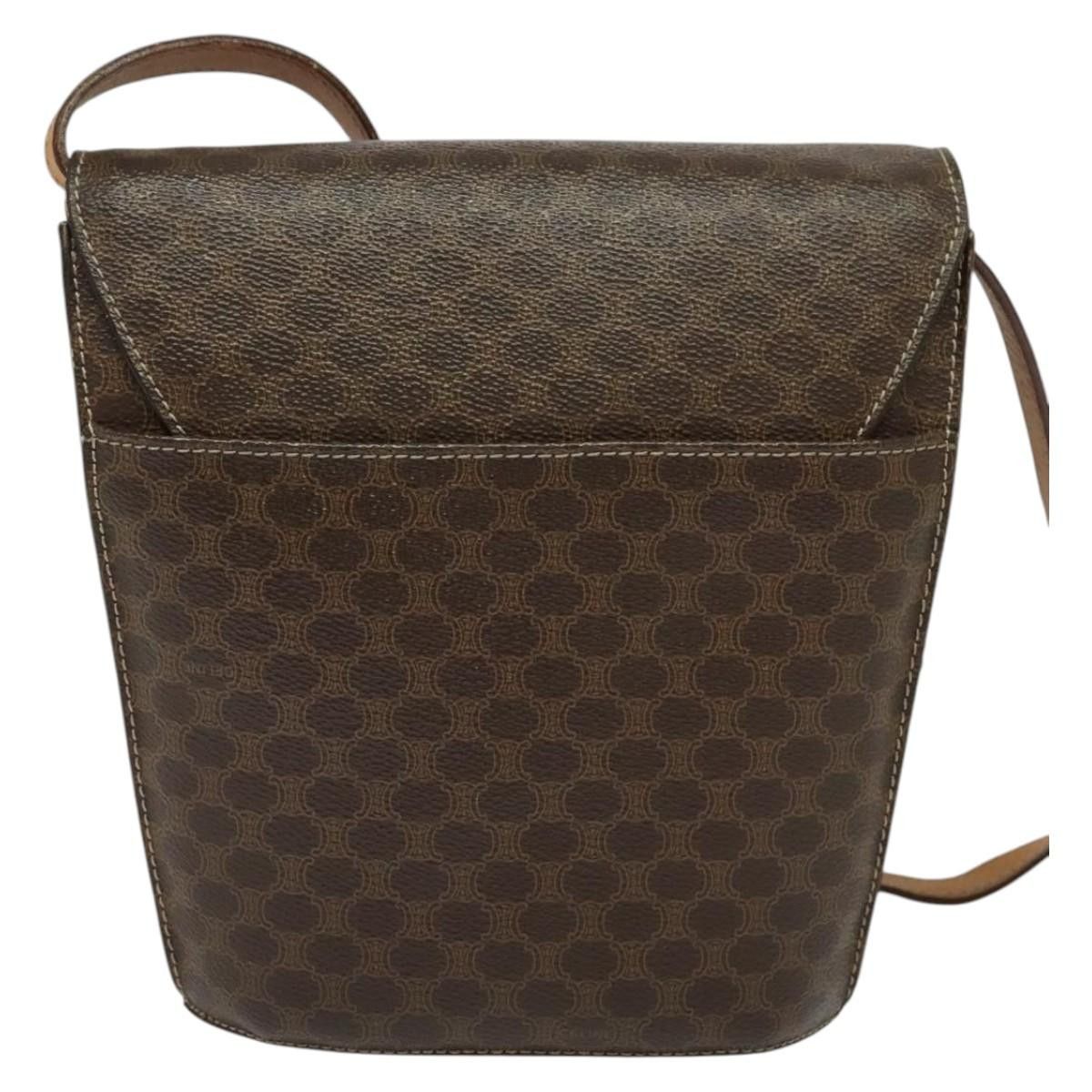 Celine CELINE Macadam Canvas Shoulder Bag Pvc Leather Brown Gold Size ONE SIZE - 3 Thumbnail