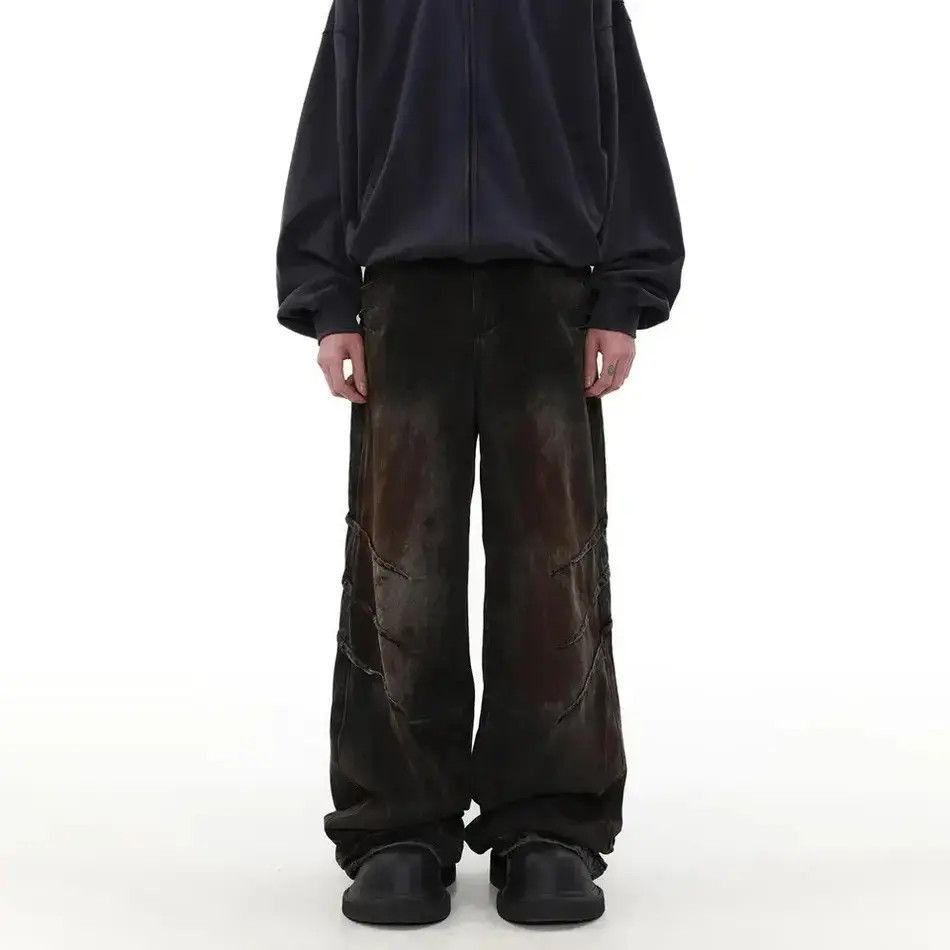 Japanese Brand Streetwear Washed Gradient Wide Leg Jeans Design Trousers Size US 32 / EU 48 - 3 Thumbnail