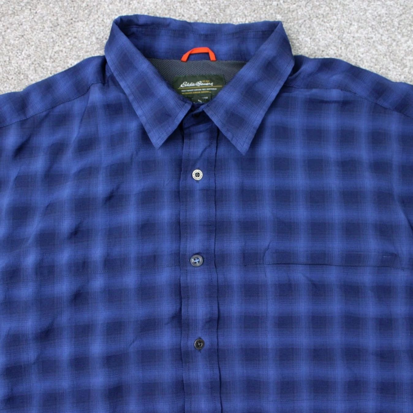 Eddie Bauer Eddie Bauer Shirt Men XL Tall XLT Blue Plaid Button-Up Short Sleeve Travel Workwear Casual Size US XL / EU 56 / 4 - 4 Thumbnail