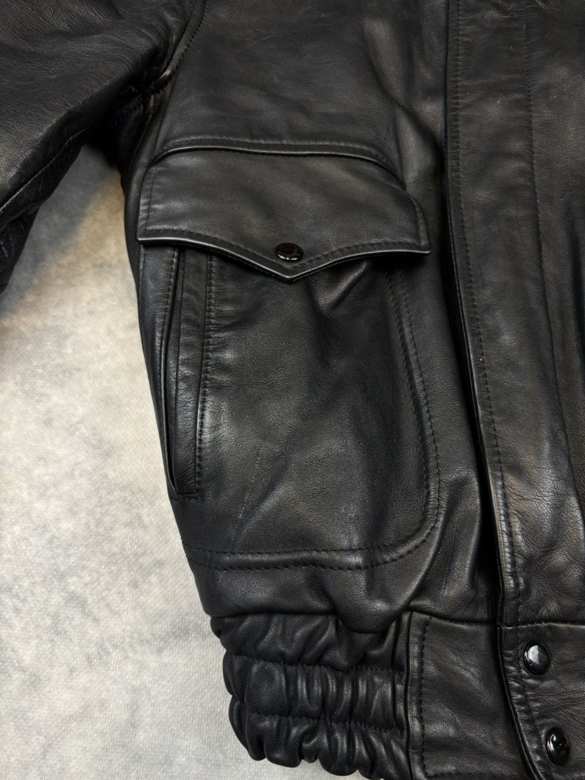 Genuine Leather × Japanese Brand Vintage Leather Jacket Police Polizei Biker Bomber 90s RARE Size US S / EU 44-46 / 1 - 6 Thumbnail