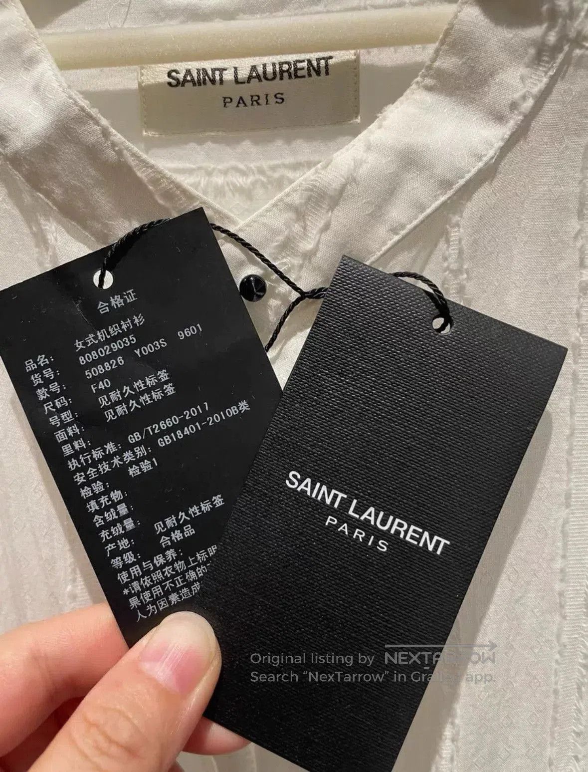Yves Saint Laurent Saint Laurent White Pullover Shirt. Size US M / EU 48-50 / 2 - 6 Thumbnail
