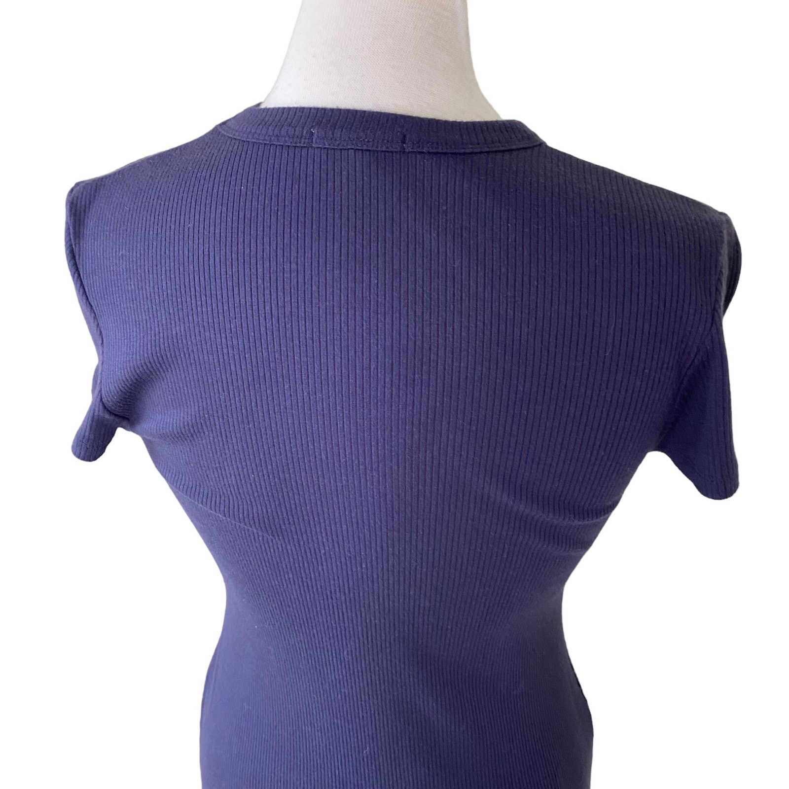 Skin SKIN Ribbed Knit Keyhole Asymmetrical Hem Midi Dress Size M / US 6-8 / IT 42-44 - 6 Thumbnail