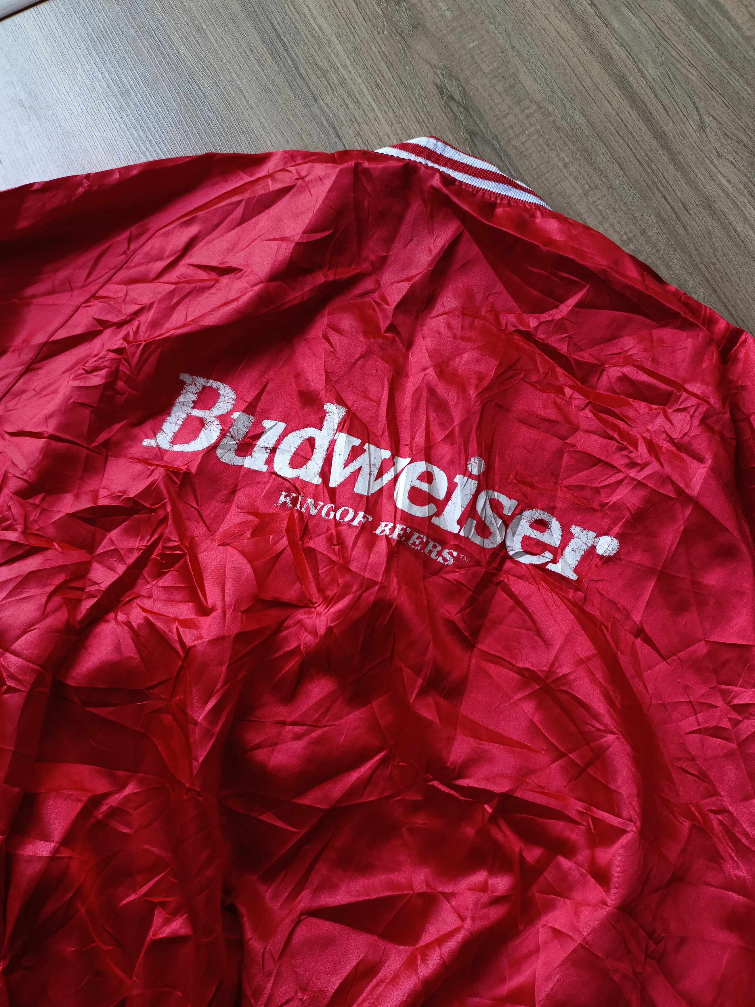 Budweiser × Vintage Vintage 90s Budweiser Spell Out Varsity Light Jacket Size US L / EU 52-54 / 3 - 3 Thumbnail