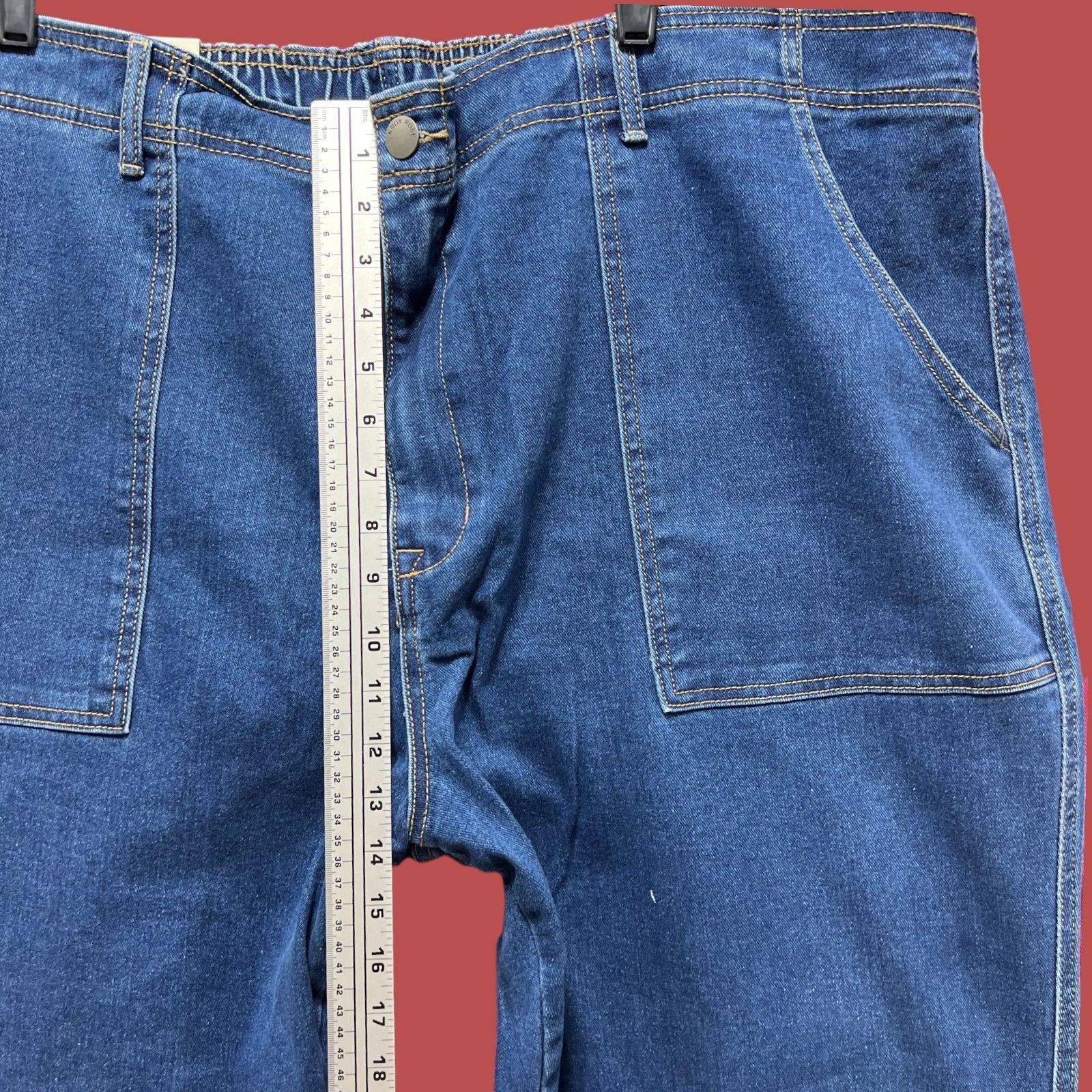 Other Knox Rose - Women's High Waist Stretch Pants - Blue - 3X Size 42" / US 20 - 5 Thumbnail