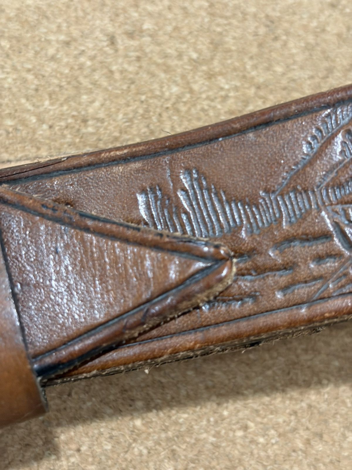 Bass Pro Shops Leather Belt Embossed Fishing Western Outdoor Casual Buckle Size 32 - 7 Thumbnail