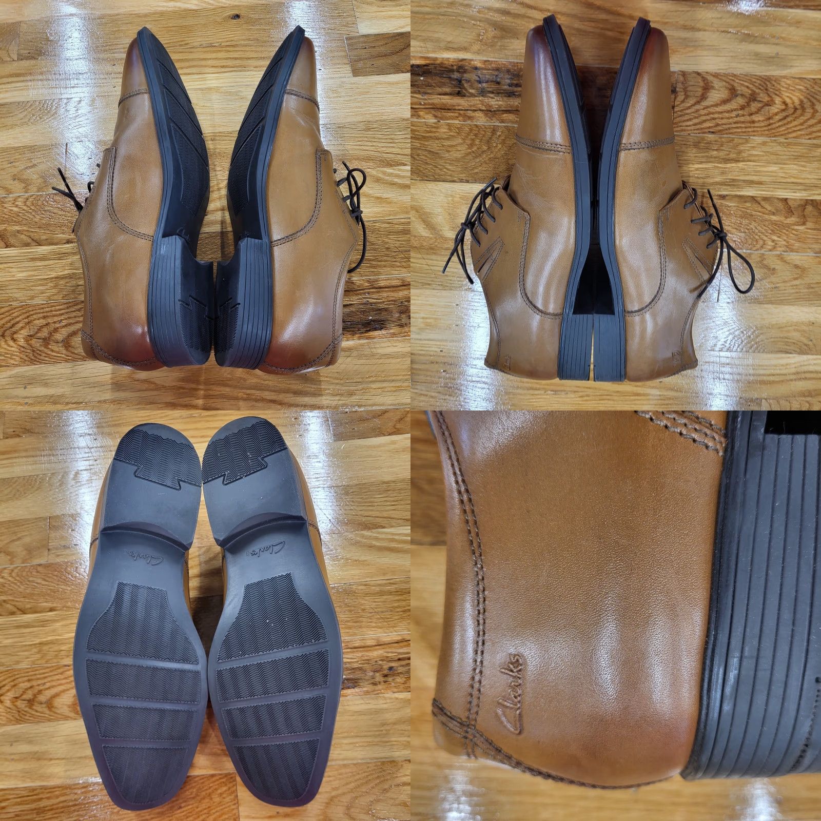 Clarks Clarks Tilden Cap Toe Oxford Shoes Men Dress Leather Lace Up Dark Tan Size 12 W Formal Shoes Size ONE SIZE - 8 Thumbnail