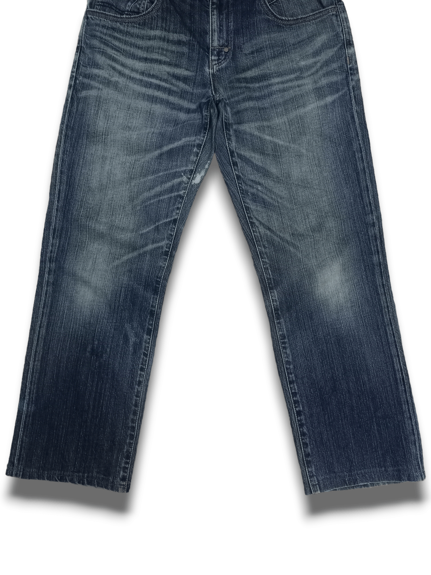 Japanese Brand Vintage Japanese Brand Buckle Back Distressed Baggy Jeans Size US 32 / EU 48 - 9 Thumbnail