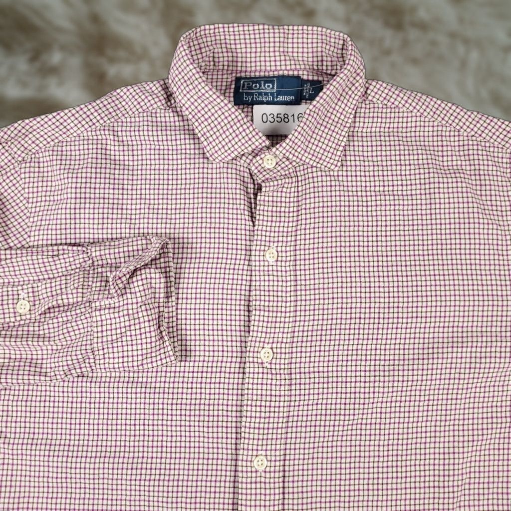 Ralph Lauren Ralph Lauren Shirt Mens Large Purple Beige Check Button-Up Long Sleeve Casual Classic Size US L / EU 52-54 / 3 - 1 Thumbnail