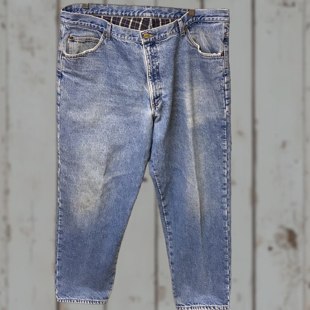 Vintage LL Bean Jeans Denim Cotton Flannel Lined Work Pants 42x34 Blue Mens Regular Straight Comfort Waist Size US 42 / EU 58 - 1 Thumbnail