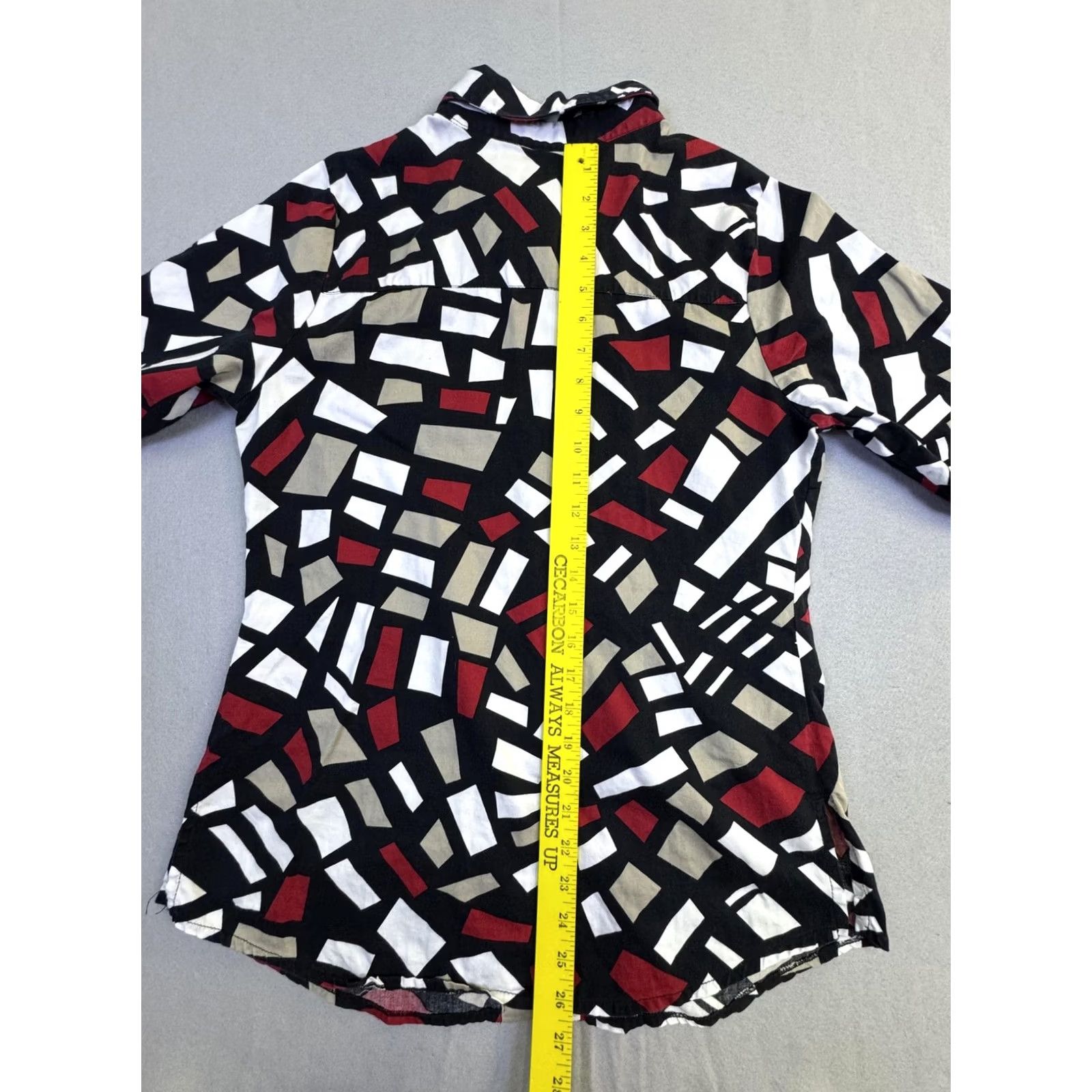 Globe Globe Womens Medium Multicolor Geometric Button Front Collared Top Cotton Shirt Size M / US 6-8 / IT 42-44 - 6 Thumbnail