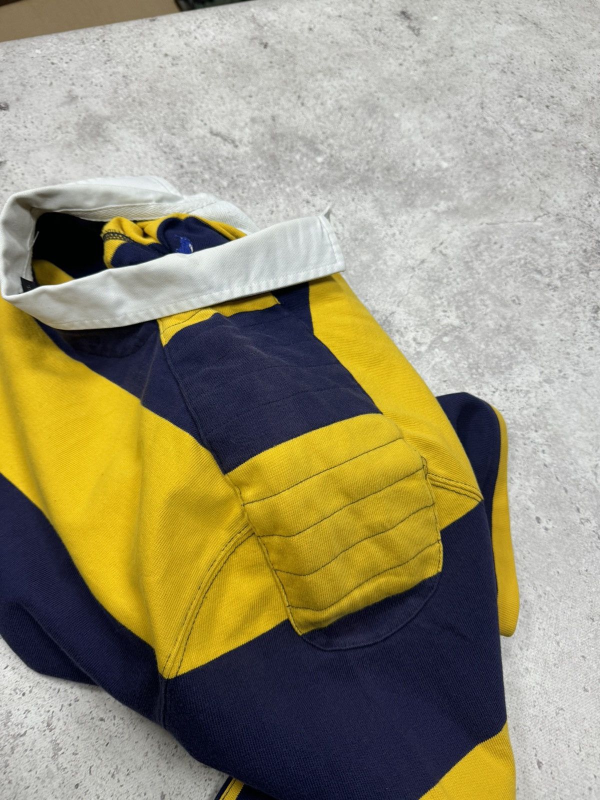 Polo Ralph Lauren × Ralph Lauren × Vintage VNT Ralph Lauren Polo Stoned Cotton Rugby Longsleeve Striped Size US L / EU 52-54 / 3 - 6 Thumbnail