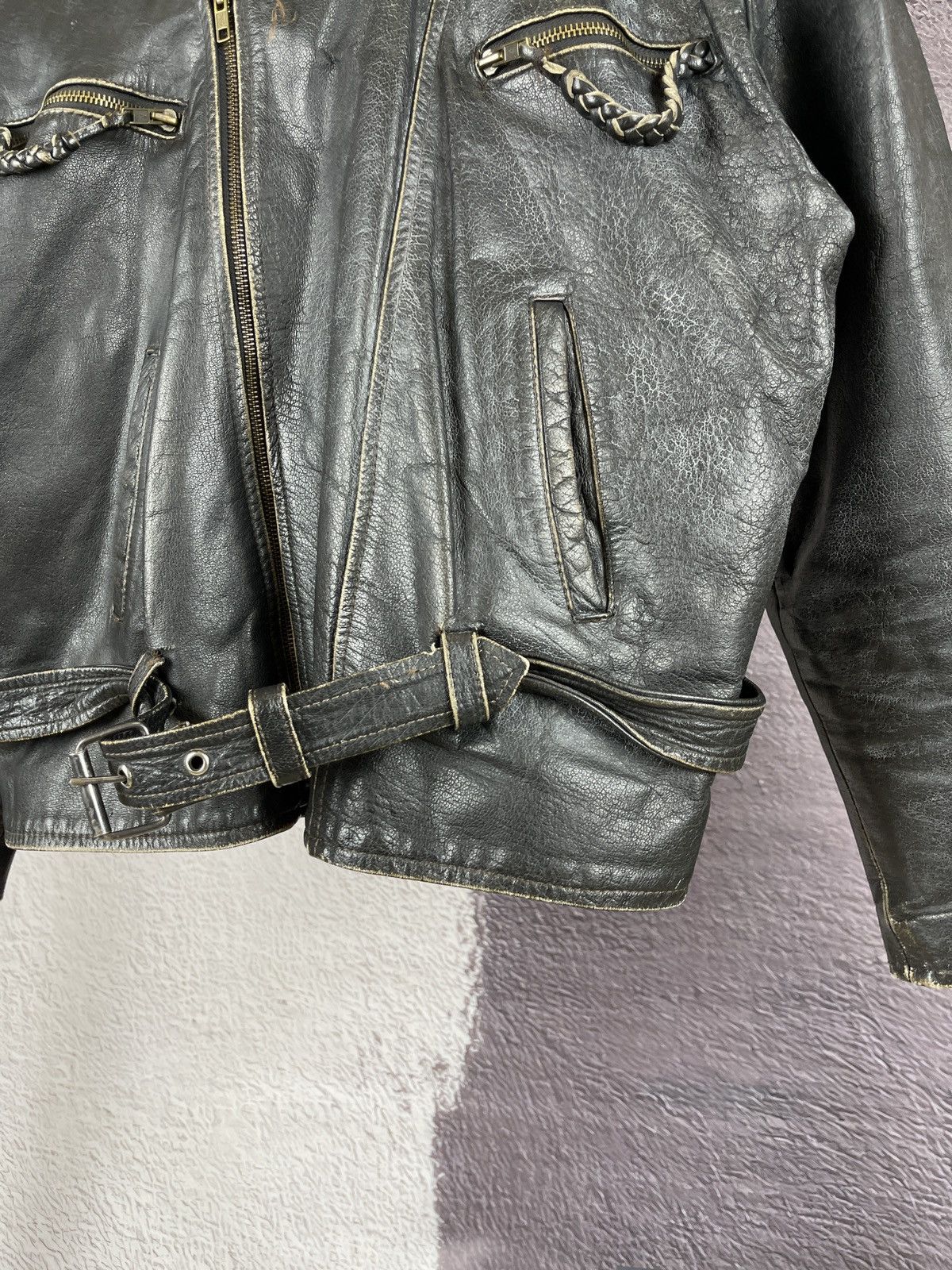 Vintage Norma Vintage 80s 90s Leather motorcycle jacket Kronos Rare Size US L / EU 52-54 / 3 - 10 Thumbnail