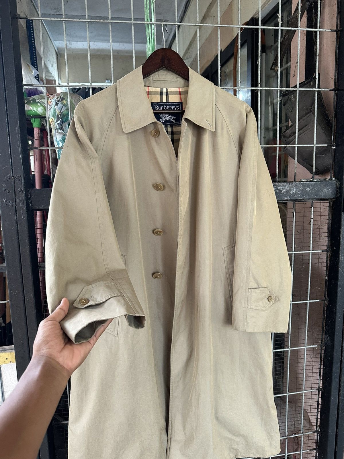 Burberry 👹Vintage Burberrys Prorsum Nova Check Lined Trench Coat Size US M / EU 48-50 / 2 - 7 Thumbnail
