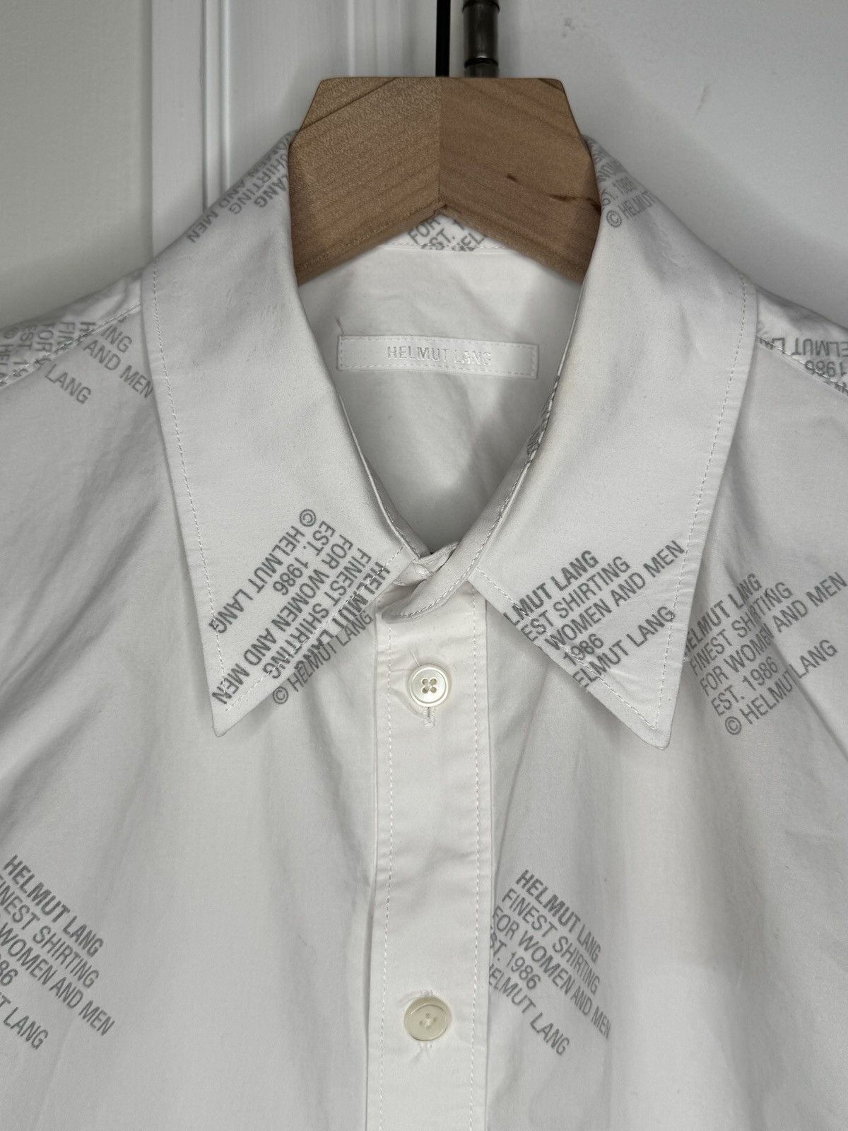 Helmut Lang Interior-Printed Logo Button Up Size US XS / EU 42 / 0 - 3 Thumbnail
