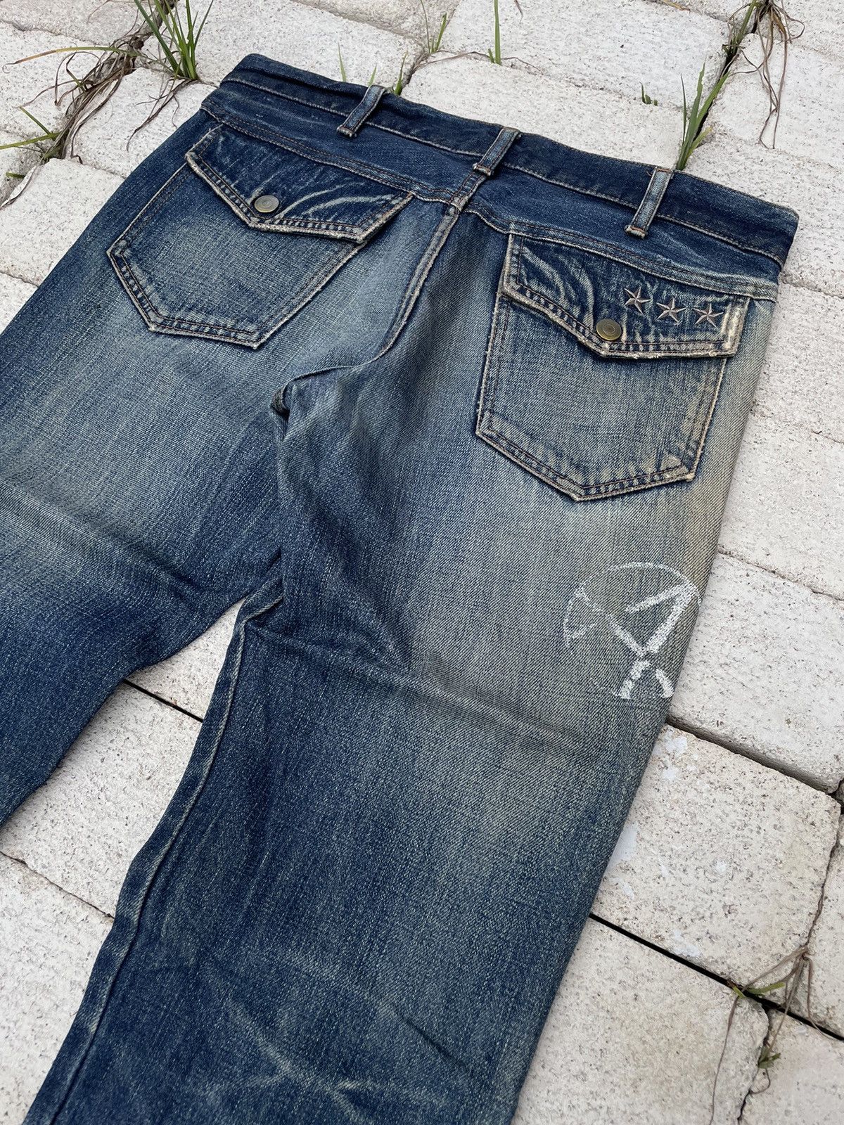 Boycott × If Six Was Nine × Japanese Brand Boycott 3 Stars Mud Wash Clawmark Distressed Denim (A23) Size US 31 - 9 Thumbnail