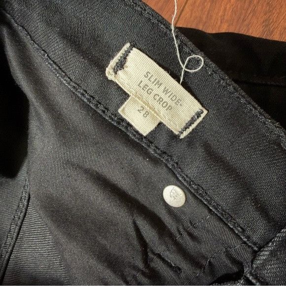 Madewell Madewell Slim Wide Leg Crop Relaxed Black Jeans Sz 28 Size 28" / US 6 / IT 42 - 7 Thumbnail