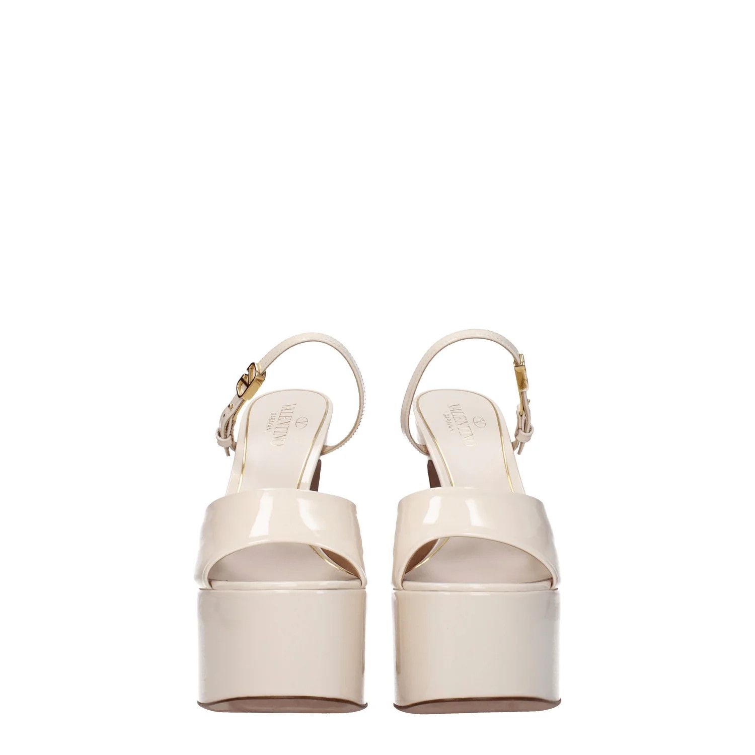 Valentino ob1o1e1224 Patent Leather Sandals in Beige Size US 11 / IT 41 - 3 Thumbnail