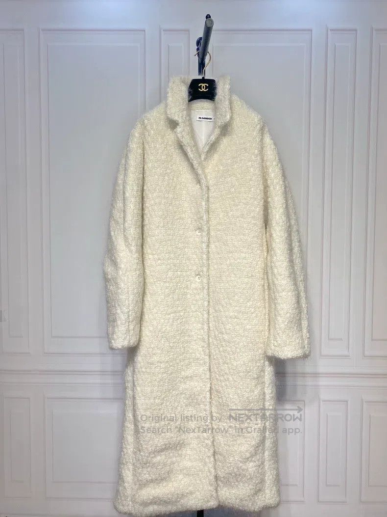 Jil Sander size 34 Popular White Wool Long Coat